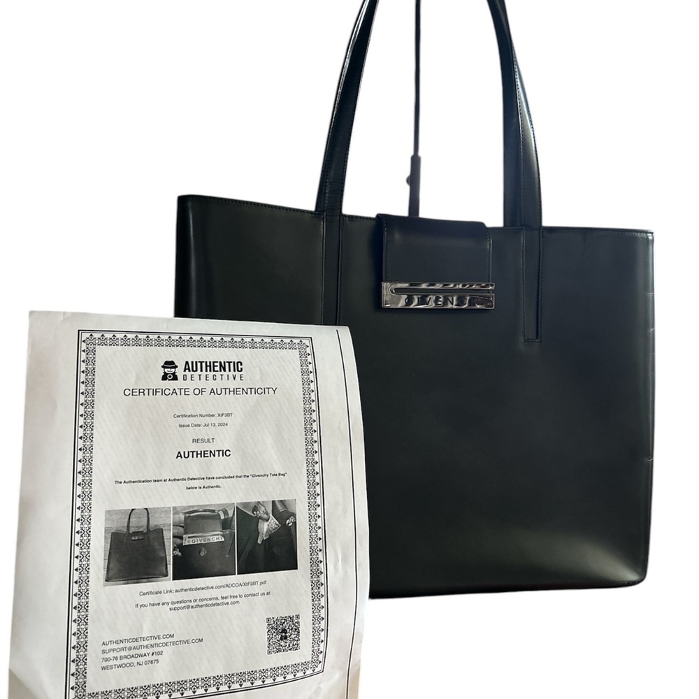GIVENCHY Black Leather & Gun metal hardware Tote Bag - Picture 1 of 9